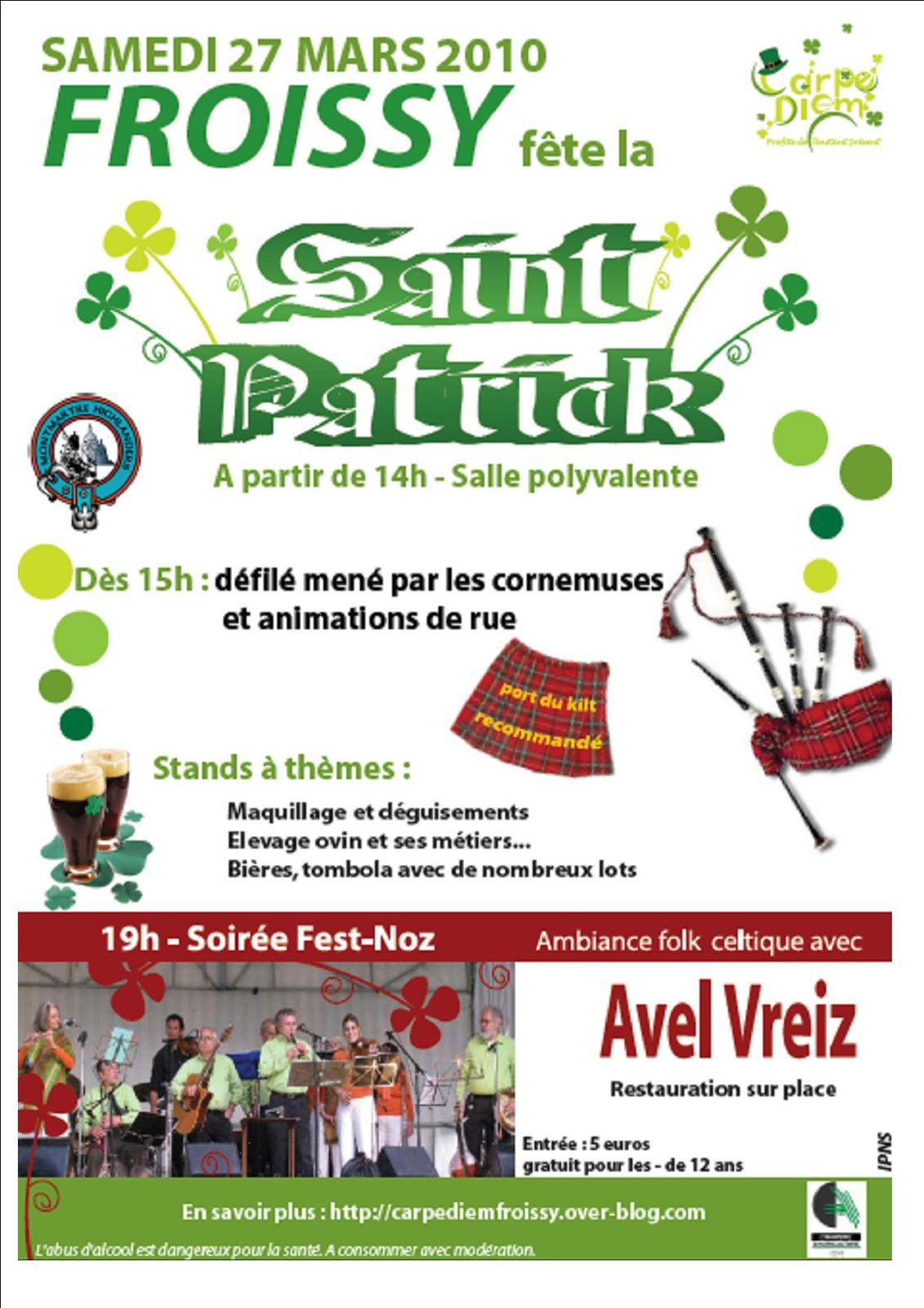 Affiche Saint-Patrick 2010 à Froissy